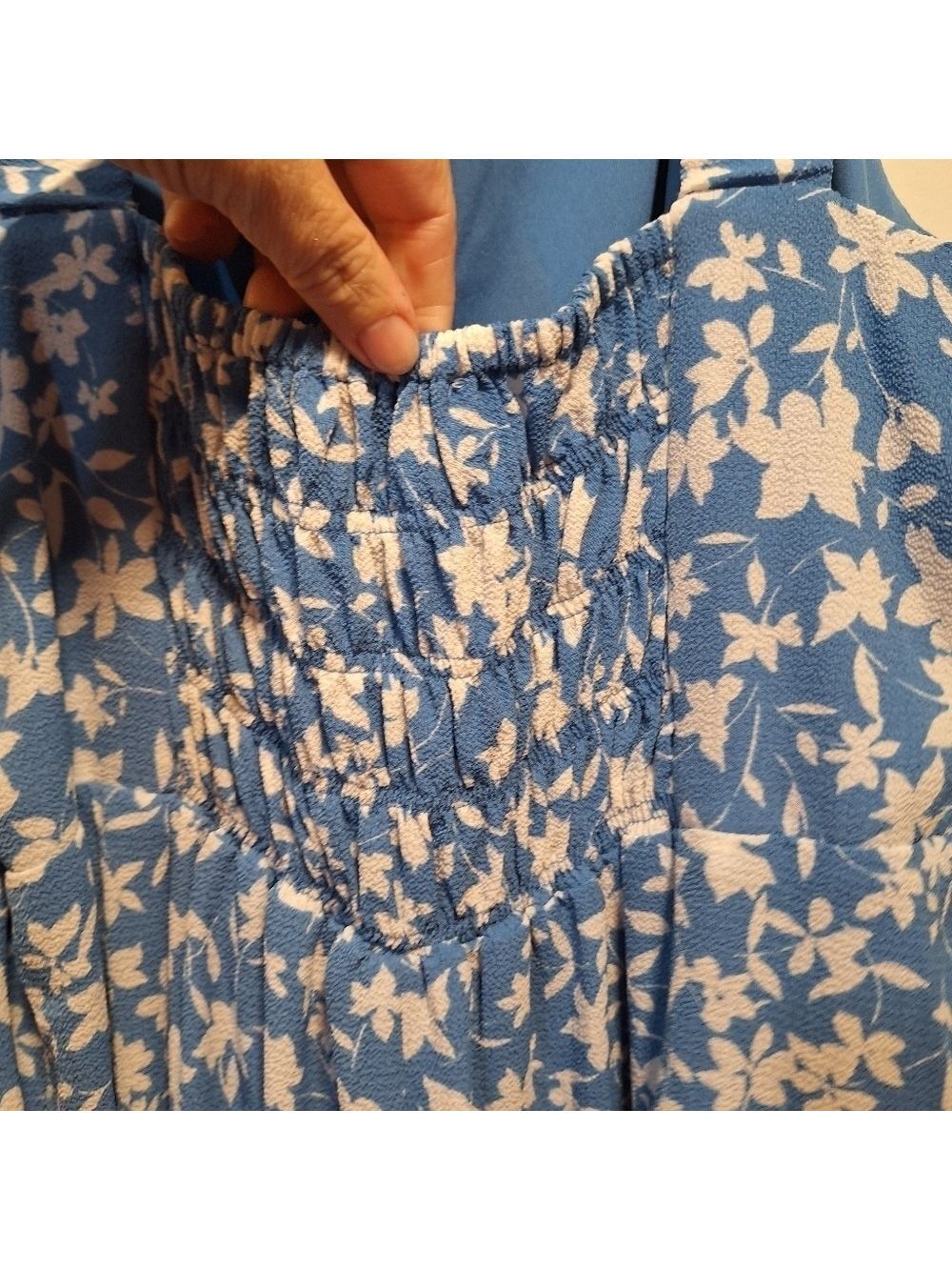 Sandra Darren Blue White Sun Dress Size 1X - Picture 7 of 10